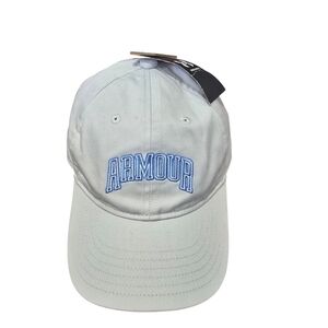 ARMOUR Youth/Unisex Embroidered Baseball Cap in Light Gray with Blue Stitching